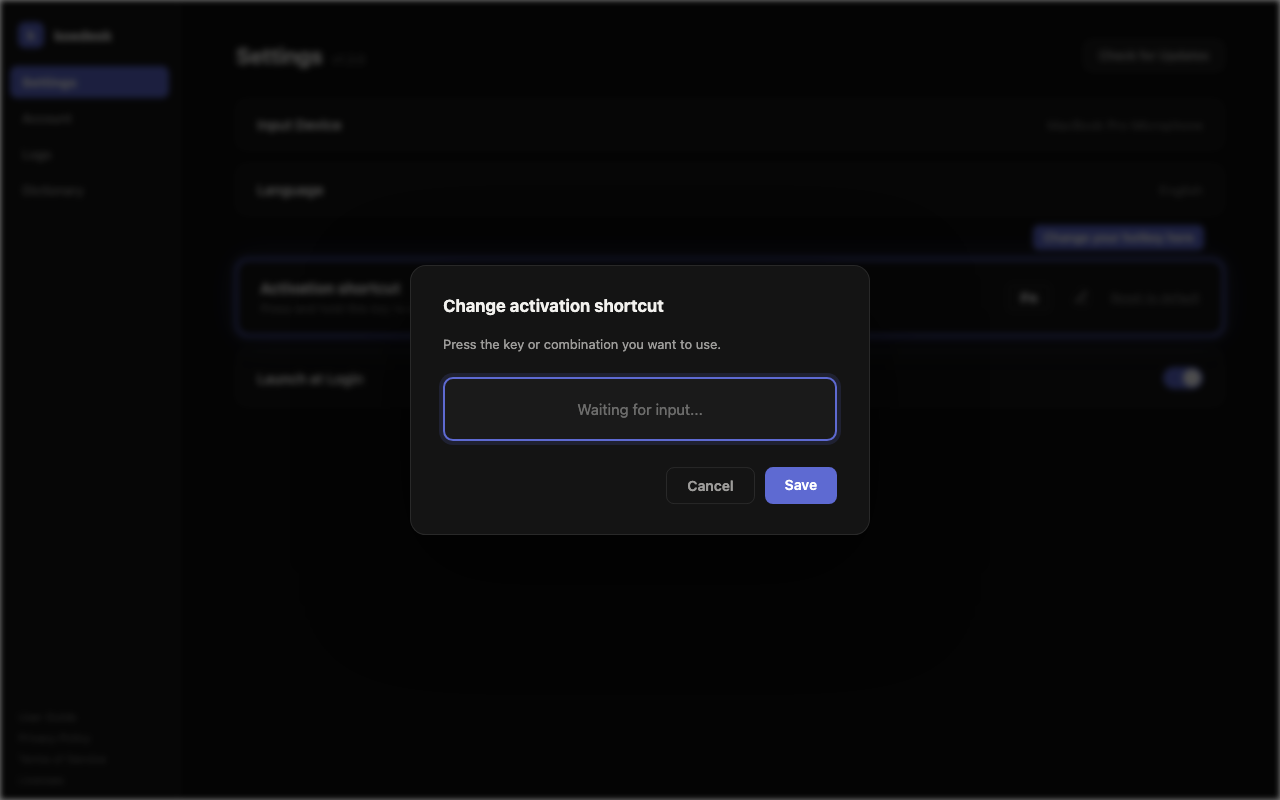 Changing the Activation Shortcut