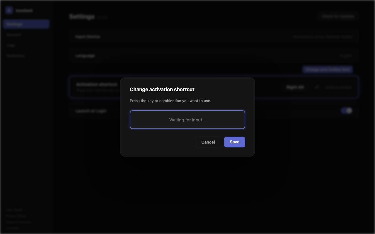 Changing the Activation Shortcut